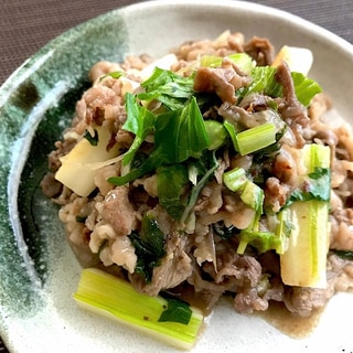 夏☆牛肉とセロリと茗荷の甘酢炒め